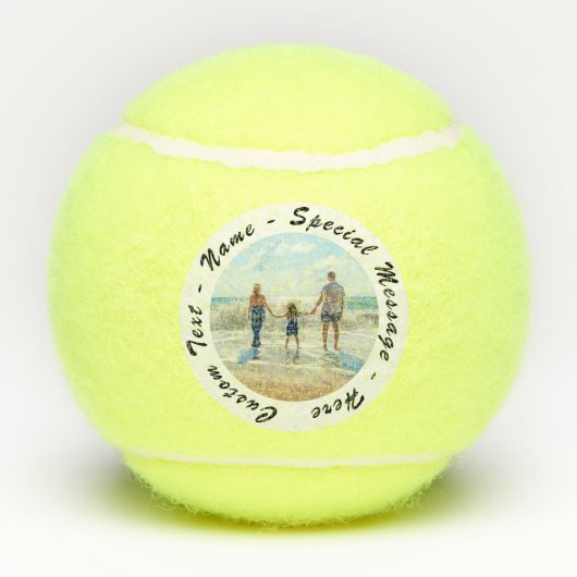 Ihr Foto-Tennisball-Geschenk mit eigenem Text Tennisbälle (Rückseite)