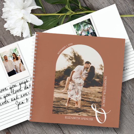 Ihr Foto Terracotta Wedding Guest Book Notizblock