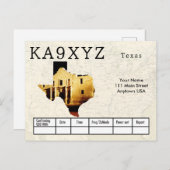 Ihr Foto Texas Shaped Cutout Custom QSL Postcard Postkarte (Vorne/Hinten)