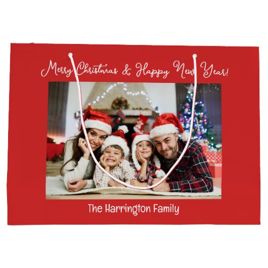 IHR Foto & Text benutzerdefiniert Große Geschenktüte (Rückseite)