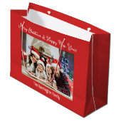 IHR Foto & Text benutzerdefiniert Große Geschenktüte (Vorderseite Schrägansicht)