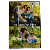 Ihr Foto, Text & Farbe - Medium-Geschenktasche Mittlere Geschenktüte (Rückseite)