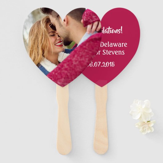 IHR FOTO & TEXT-Set für benutzerdefinierte Herzven Fächer (Vorne und Hinten)