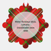 Ihr Foto/Text - Traditionelles jährliches Geschenk Ornament Karte (Rückseite)