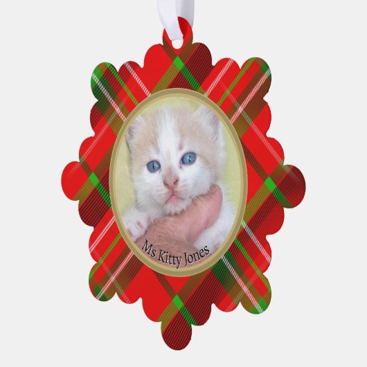 Ihr Foto/Text - Traditionelles jährliches Geschenk Ornament Karte (Linke Ecke)