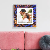 Ihr Foto Tiermuster Leopard Blue Brown Tan Leinwanddruck (Insitu (Wohnzimmer))