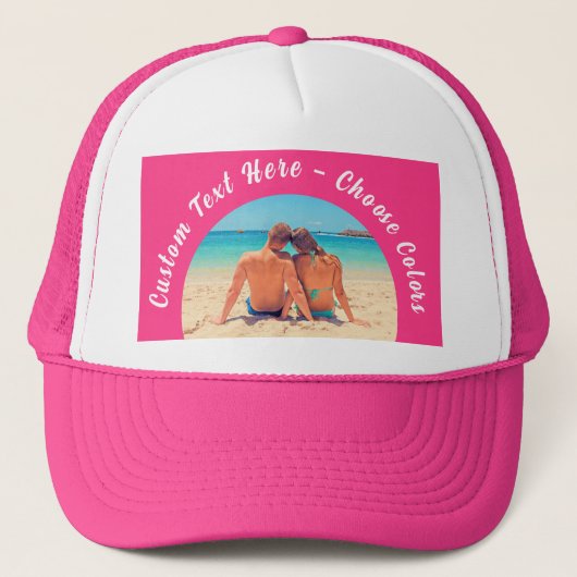 Ihr Foto Trucker Hut mit benutzerdefiniertem Text  Truckerkappe (Vorderseite)