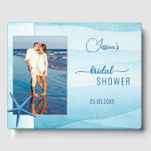 Ihr Foto Türkis Wasser Farbe Brautparty Gästebuch (Vorderseite)