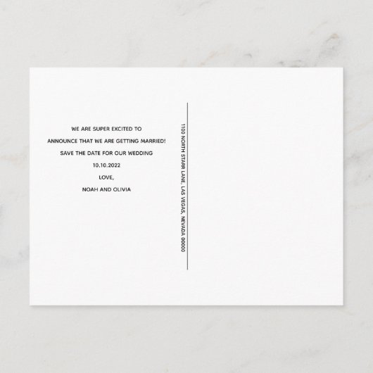 Ihr Foto Twinkle Licht Rustikales Holz Save the Da Ankündigungspostkarte (Rückseite)