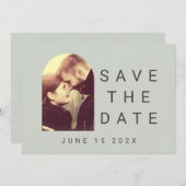 Ihr Foto Typografischer Blutdruck Save the Date bl (Vorne/Hinten)
