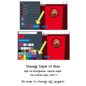 Ihr Foto und die Wörter Schwarzer Mops Welpe mit G Notizblock