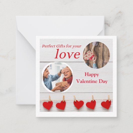 Ihr Foto und Ihr Text glücklich Valentinstag Mitteilungskarte (Vorderseite)