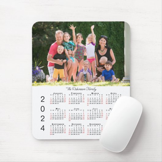 Ihr Foto und Name 2024 Kalender Mousepad (Mit Mouse)