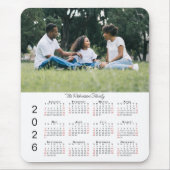 Ihr Foto und Name 2026 Kalender Mousepad (Vorne)