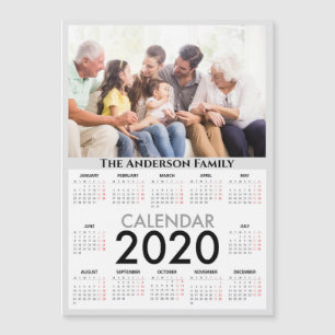 Ihr Foto und Name anpassbarer 2020-Kalender Magnetkarte