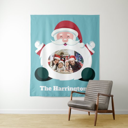 IHR Foto und Name benutzerdefinierte Weihnachtsges Wandteppich (Beispiel)