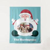 IHR Foto und Name benutzerdefinierte Weihnachtsges Wandteppich (Vorderseite)