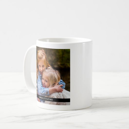 Ihr Foto und Name Doppelseitige Tasse (Vorderseite Links)