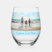 Ihr Foto und Personalisierter benutzerdefinierter Weinglas Ohne Stiel (Rückseite)
