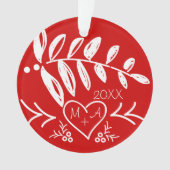 Ihr Foto und romantische Initialen im Herzen von W Ornament (Vorderseite)
