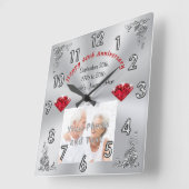 Ihr FOTO und TEXT 40-Jährige Geschenke Quadratische Wanduhr (Winkel)