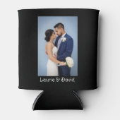 Ihr Foto und Text auf Schwarz Personalisiert Dosenkühler (Vorderseite)