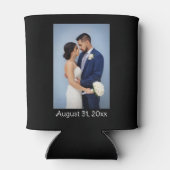 Ihr Foto und Text auf Schwarz Personalisiert Dosenkühler (Rückseite)