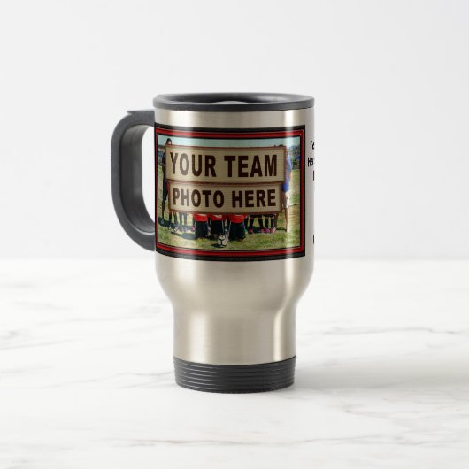 Ihr FOTO und TEXT Fußball-Trainer-Geschenk-Tasse Reisebecher (Vorderseite Links)