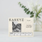 Ihr Foto Utah Shaped Cutout Custom QSL Postkarte (Stehend Vorderseite)