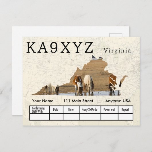 Ihr Foto Virginia Shaped Cutout Custom QSL Postkarte (Vorne/Hinten)