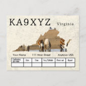 Ihr Foto Virginia Shaped Cutout Custom QSL Postkarte (Vorderseite)