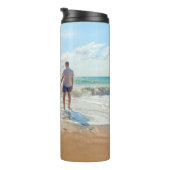 Ihr Foto Wärmeleiter mit benutzerdefiniertem Text Thermosbecher (Nach rechts gedreht)