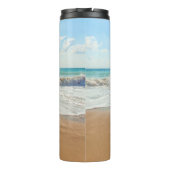 Ihr Foto Wärmeleiter mit benutzerdefiniertem Text Thermosbecher (Rückseite)