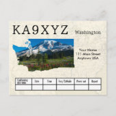 Ihr Foto Washington Shaped Cutout Custom QSL Postkarte (Vorderseite)