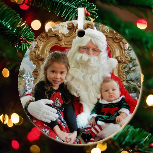 Ihr Foto Weihnachten mit Jahr oder Text Ornament Aus Metall