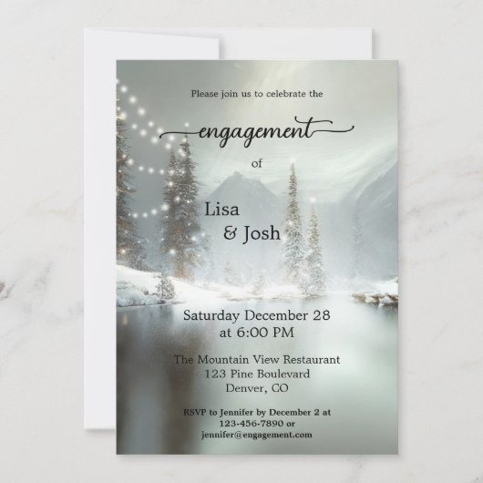 Ihr Foto Weihnachten Winter Verlobung Einladung (Vorderseite)