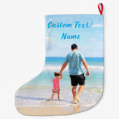 Ihr Foto Weihnachts-Strumpf Benutzerdefinierter Te Großer Weihnachtsstrumpf (Rückseite)