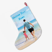 Ihr Foto Weihnachts-Strumpf Benutzerdefinierter Te Großer Weihnachtsstrumpf (Rückseite (Hängend))