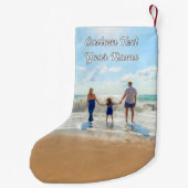 Ihr Foto Weihnachts-Strumpf und Ihr eigener Textna Kleiner Weihnachtsstrumpf (Rückseite)