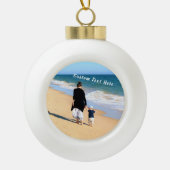 Ihr Foto Weihnachtsschmuck für die ganze Familie Keramik Kugel-Ornament (Vorderseite)