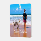 Ihr Foto Weihnachtsschmuck mit individuellem Text (Vorderseite links)