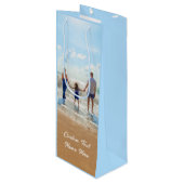 Ihr Foto Weinbeutel mit eigenem Textnamen Geschenktüte Für Weinflaschen (Vorderseite Schrägansicht)