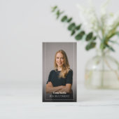 Ihr Foto, weiß undurchsichtig, grenzt an modernes  Visitenkarte (Stehend Vorderseite)