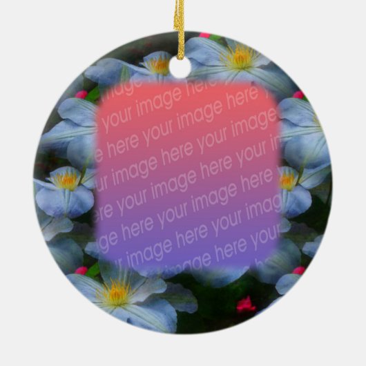 Ihr Foto Weiße Clematitis Blume Ornament (Hinten)