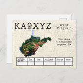 Ihr Foto West Virginia Shaped Cutout Custom QSL Postkarte (Vorne/Hinten)