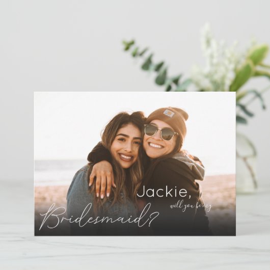 Ihr Foto wird horizontal überbrückt Einladung (Stehend Vorderseite)