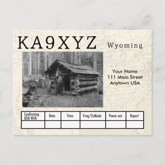 Ihr Foto Wyoming Shaping Cutout Custom QSL Postkarte (Vorderseite)