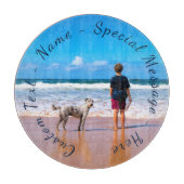 Ihr Foto-Zuschnitt mit benutzerdefiniertem Text Schneidebrett (Vorderseite)