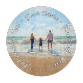 Ihr Foto-Zuschnitt mit benutzerdefiniertem Text Schneidebrett (Vorderseite)