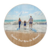 Ihr Foto-Zuschnitt mit benutzerdefiniertem Text Schneidebrett (Vorderseite)